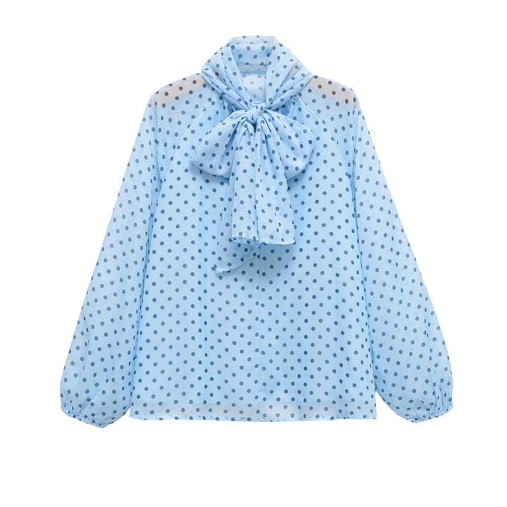 Damen Chiffonbluse mit Schleifenkragen und Ballonärmeln Echo Archiv