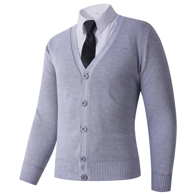 Herren Strickjacke mit V-Ausschnitt und Knopfverschluss Echoarchiv
