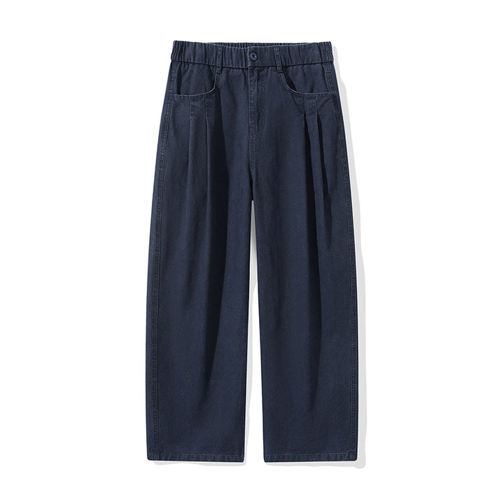 Damen Weite High‑Waist Stoffhose mit Bundfalten und elastischem Saum Echo Archiv