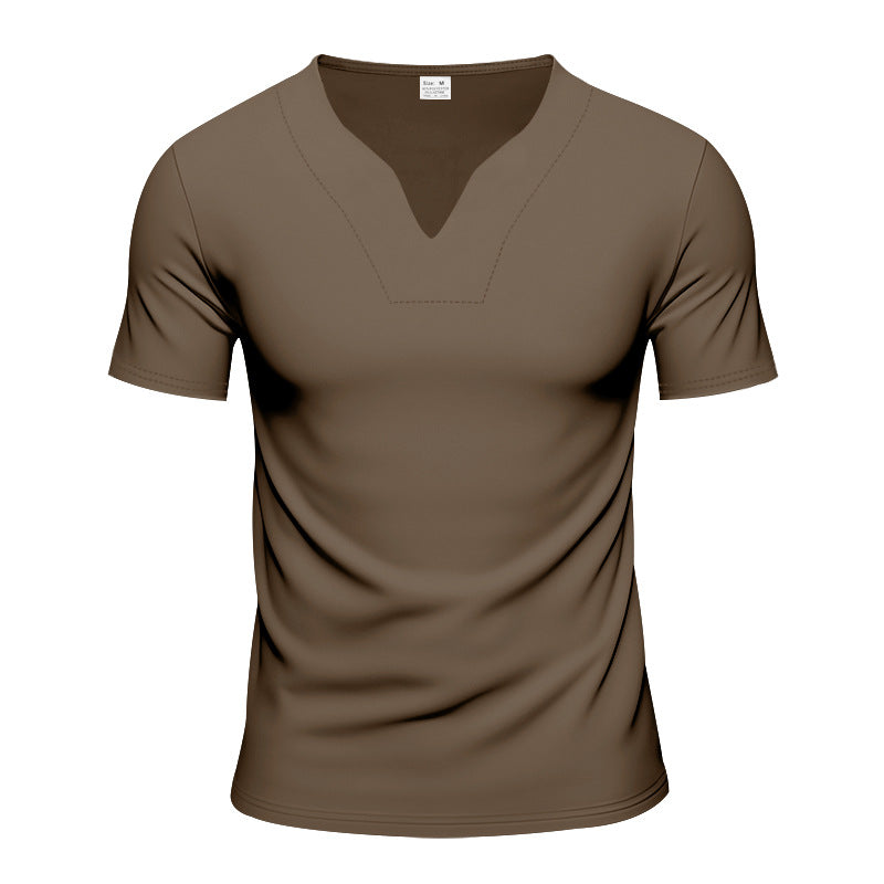 Herren kurzärmeliges V-Ausschnitt T-Shirt aus atmungsaktivem Material Echoarchiv