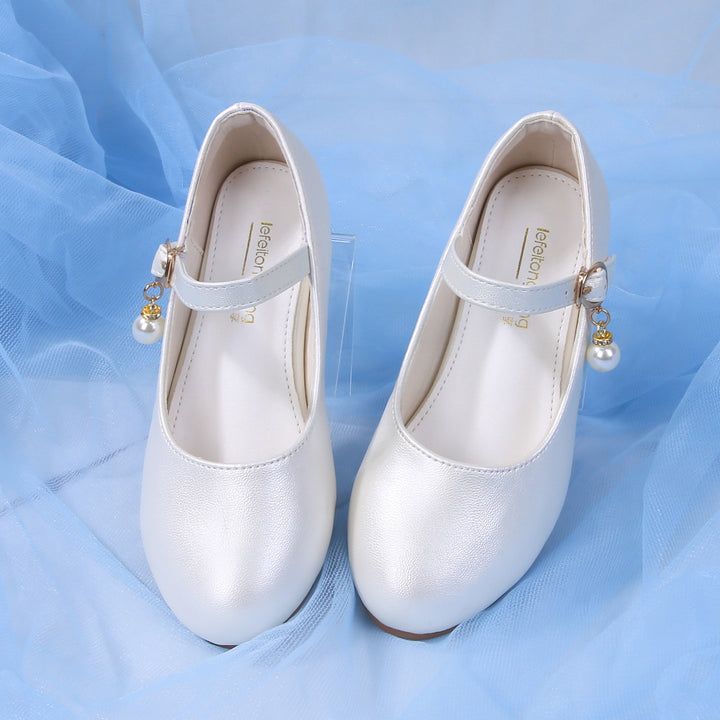 Mädchen Elegante Ballerinas mit verstellbarem Riemen und Perlenanhänger Echo Archiv
