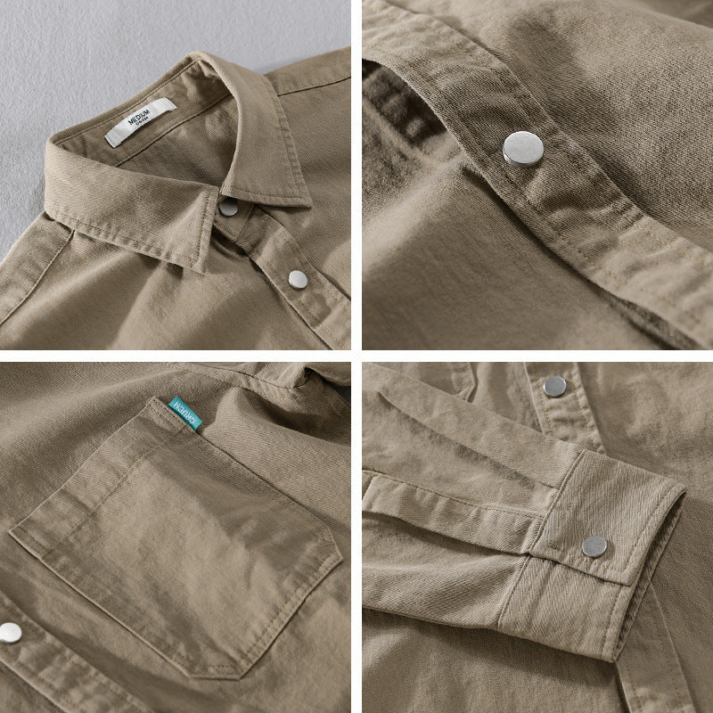 Herren Overshirt im Hemdjacken‑Stil aus leichter Baumwollmischung mit Druckknopf‑Leiste und aufgesetzten Brusttaschen Echoarchiv