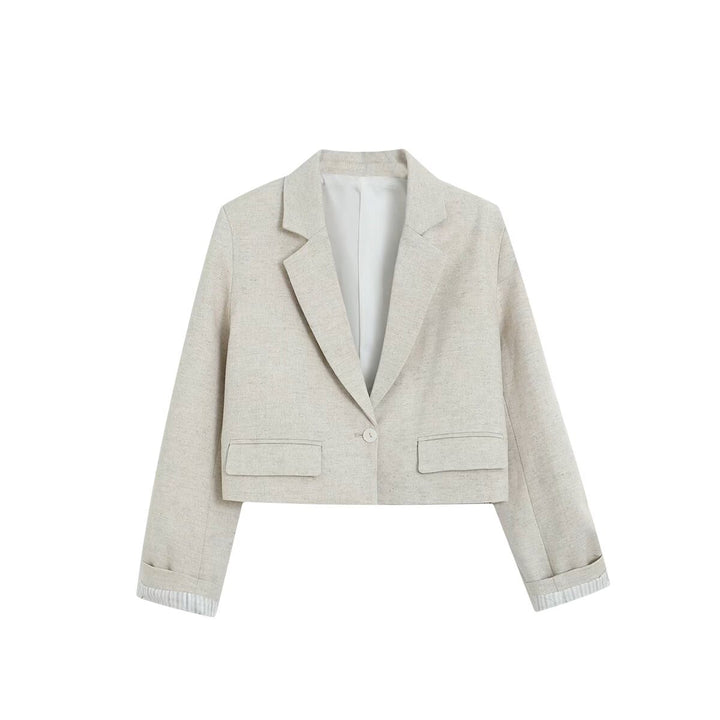 Damen Kurzblazer im Cropped‑Schnitt mit Reverskragen und Pattentaschen Echo Archiv