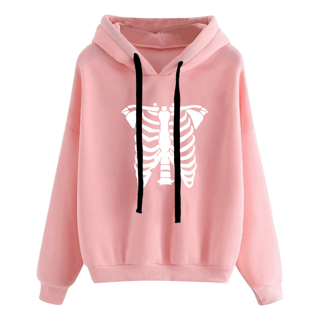 Damen lässiger Oversize Kapuzenpullover mit Herz‑und‑Pfotenprint, Kordelzug und gerippten Bündchen – Auréline