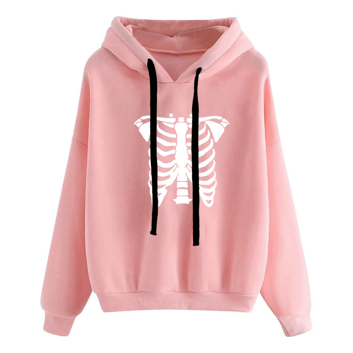 Damen lässiger Oversize Kapuzenpullover mit Herz‑und‑Pfotenprint, Kordelzug und gerippten Bündchen – Auréline