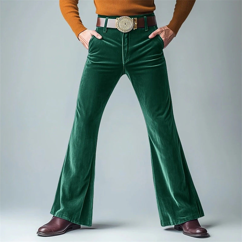 Herren lässige Flared-Hose aus hochwertigem Komfortstoff mit elegantem Schnitt Echoarchiv