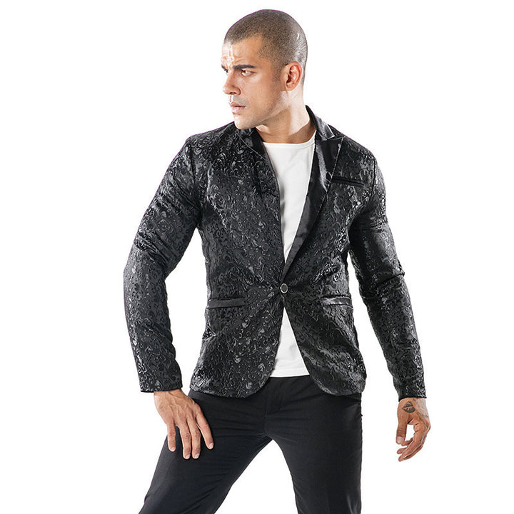 Herren eleganter Pailletten-Brokatblazer Echoarchiv
