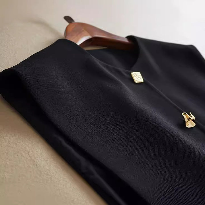Damen Modische ärmellose Weste mit Knopfdetails Echoarchiv