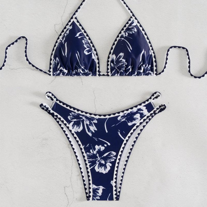 Damen Triangel-Bikini mit floralem Design und verstellbaren Trägern Echo Archiv