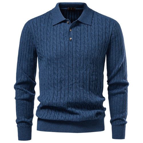 Herren Feinstrick-Polo mit Zopfmuster und Kragen Echoarchiv