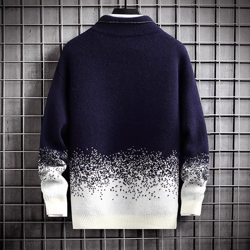 Herren modischer Rollkragenpullover mit stylishen Farbverlauf Echoarchiv