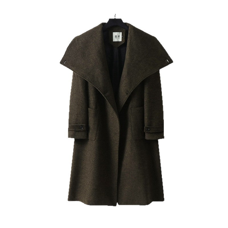 Damen Oversized Wollmix-Mantel mit weitem Schalkragen und aufgesetzten Taschen Echoarchiv