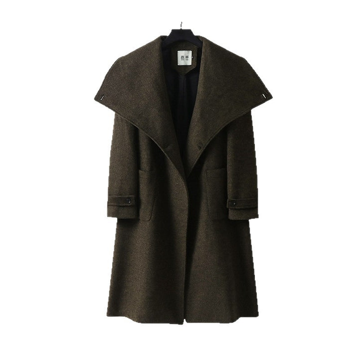Damen Oversized Wollmix-Mantel mit weitem Schalkragen und aufgesetzten Taschen Echoarchiv