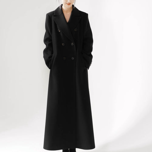 Damen Eleganter Doppeltbreasted Mantel Echoarchiv