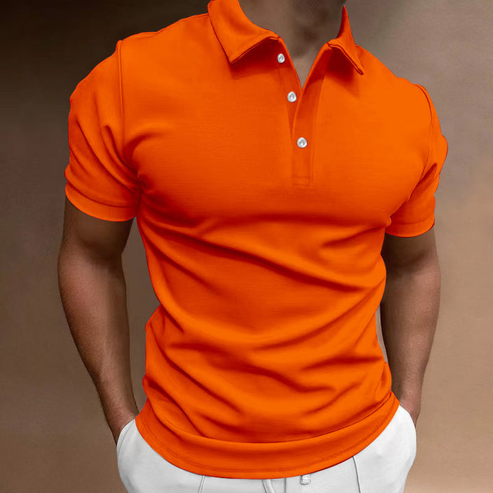 Herren nan schlank geschnittenes Stretch-Poloshirt mit Kentkragen und elastischem Saum Echo Archiv