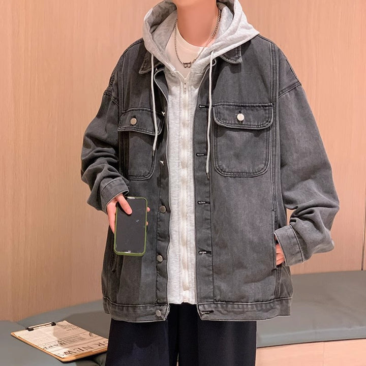 Herren Lässige Denimjacke im Oversized-Stil Echoarchiv