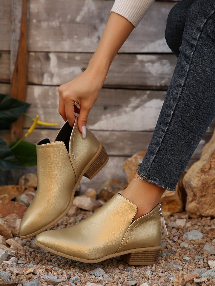 Damen nan spitz zulaufende Schlupf-Ankleboots mit kleinem Blockabsatz und ergonomischem Komfortfußbett Echo Archiv