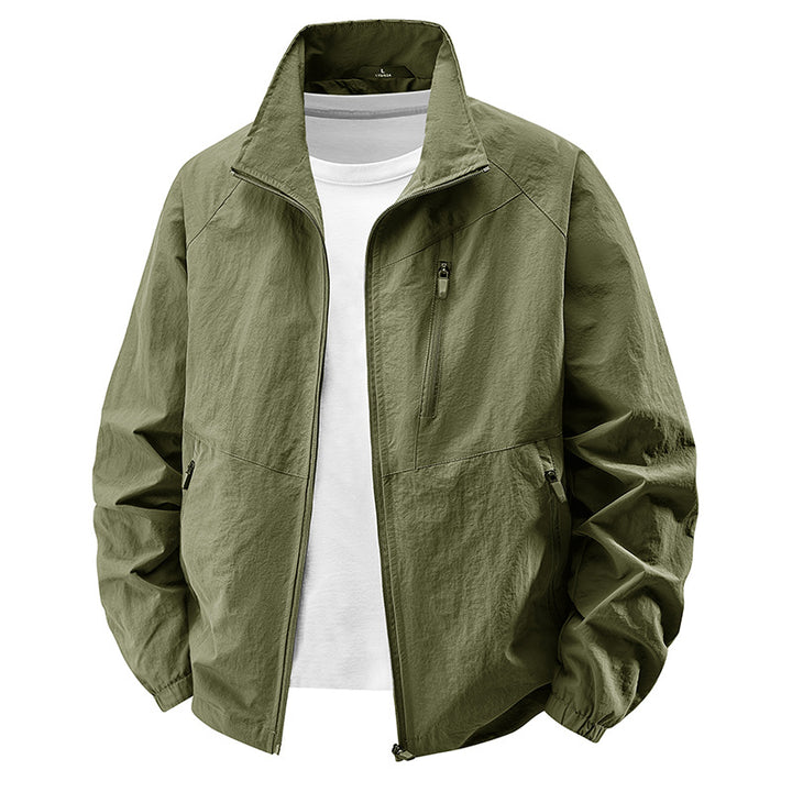 Herren  leichte Ripstop Reißverschluss-Front Stehkragen Reise Utility Jacke Echo Archiv