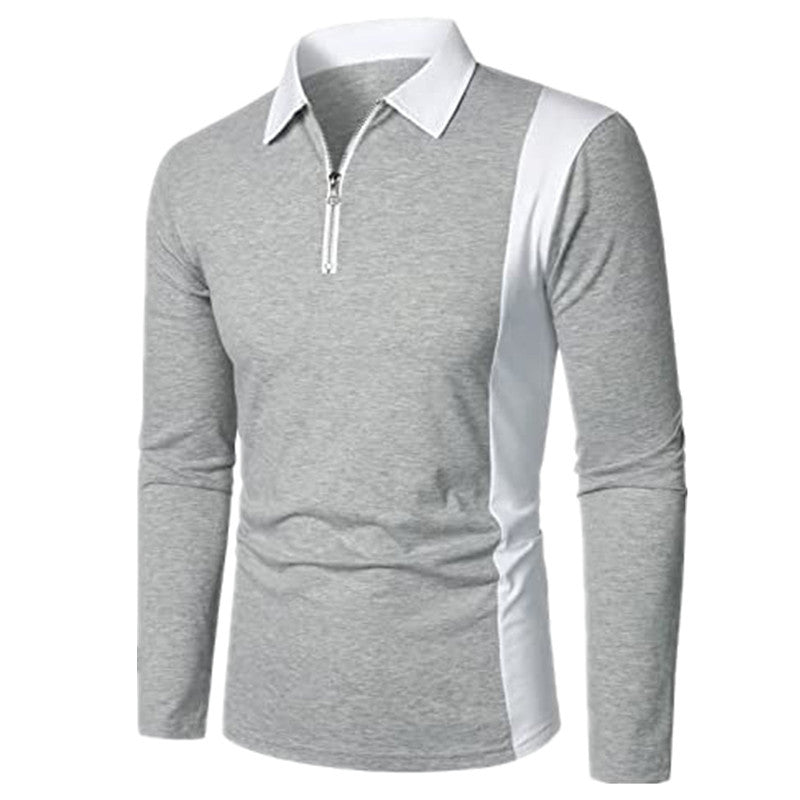 Herren Langarm Polohemd mit sportlichem Zip-Design und modernen Farbdetails Echoarchiv