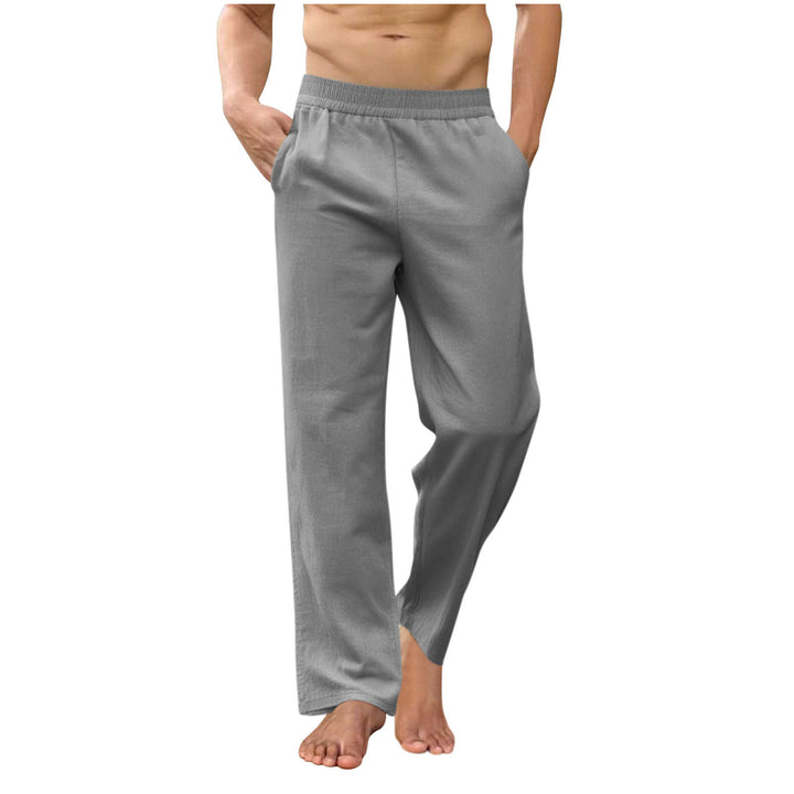 Herren lockere Loungehose mit elastischem Bund, Eingrifftaschen und seitlichen Knöchelschlitzen – Sorevano