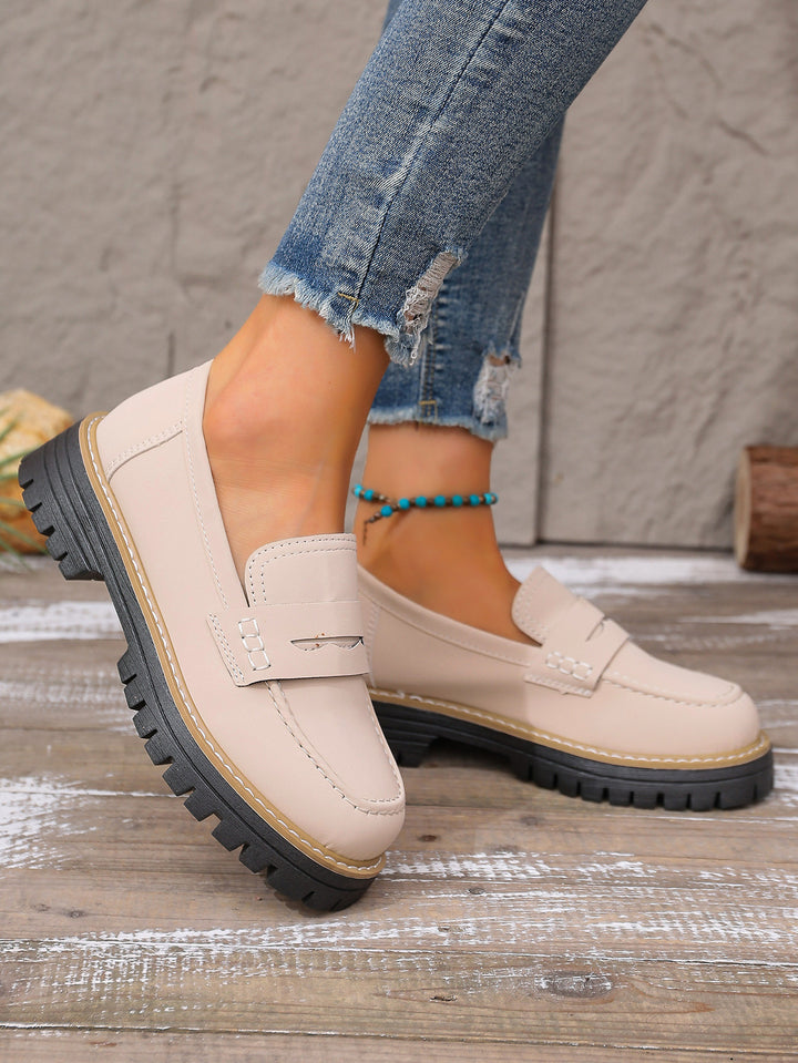 Damen Chunky-Loafer mit profilierter Gummilaufsohle und klassischem Penny-Riemen – Lioré