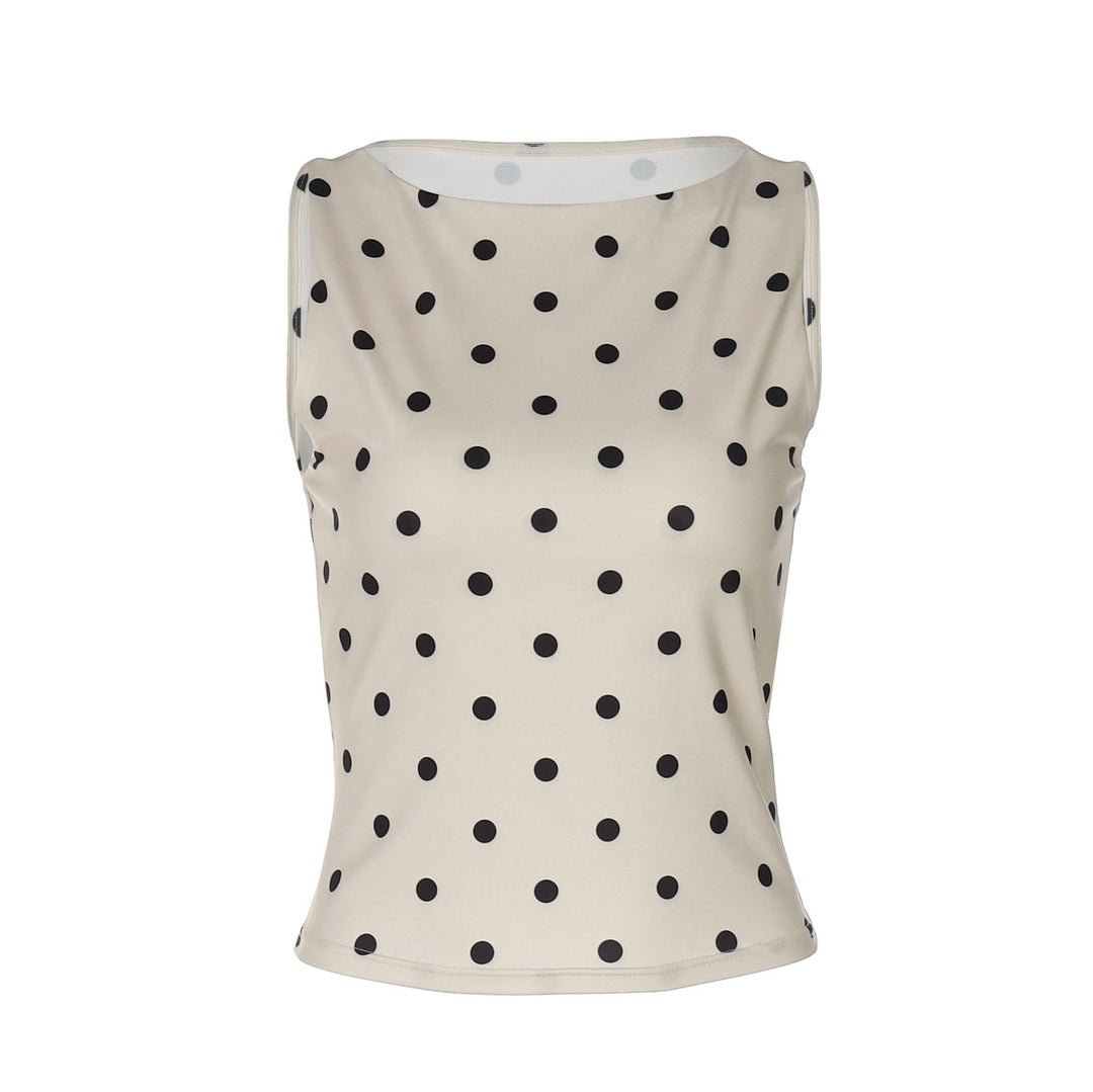 Damen ärmelloses Polka-Dots Top Echo Archiv
