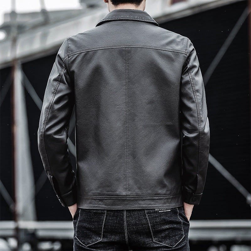 Herren Lässige Kunstlederjacke Echo Archiv