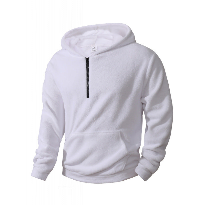 Herren Fleece Pullover mit halblangem Reißverschluss und Kapuze Echoarchiv