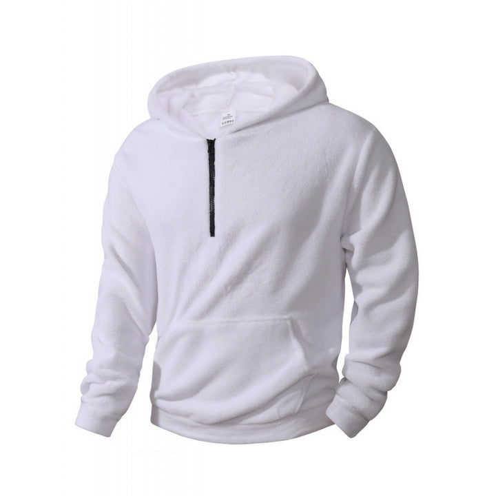 Herren Fleece Pullover mit halblangem Reißverschluss und Kapuze Echoarchiv