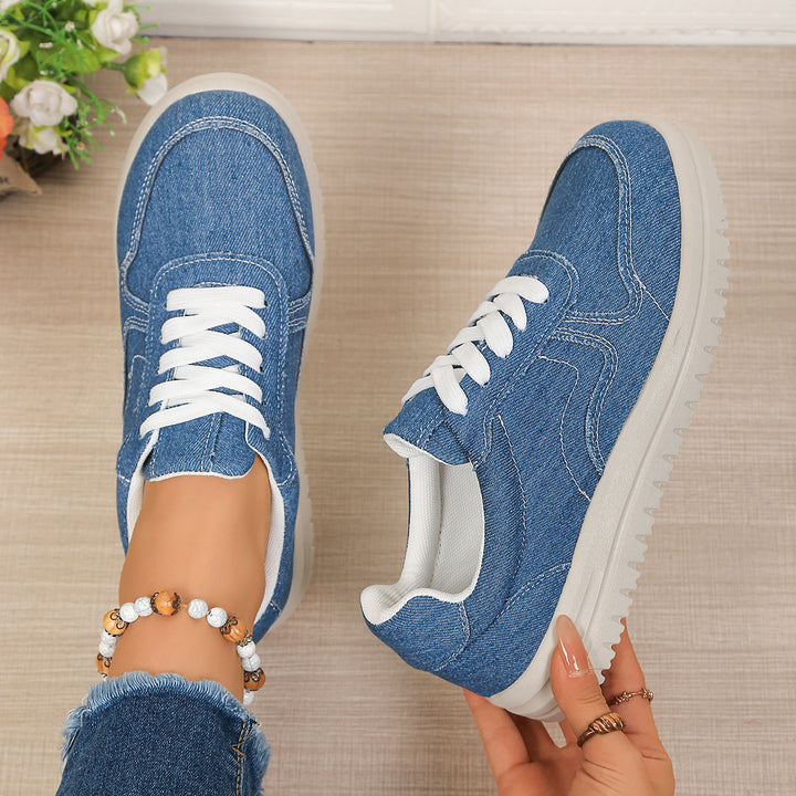 Damen lässige Denim-Sneaker mit gepolstertem Komfortfußbett und profilierter EVA-Laufsohle Echo Archiv