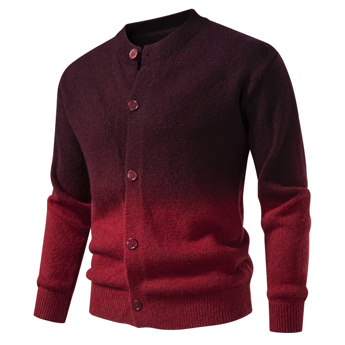 Herren Feiner Button-Cardigan mit Ombre-Farbverlauf und Stehkragen Echo Archiv