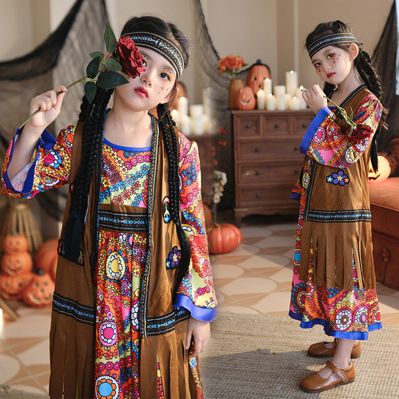 Mädchen Boho Kleid mit langen Ärmeln Echo Archiv