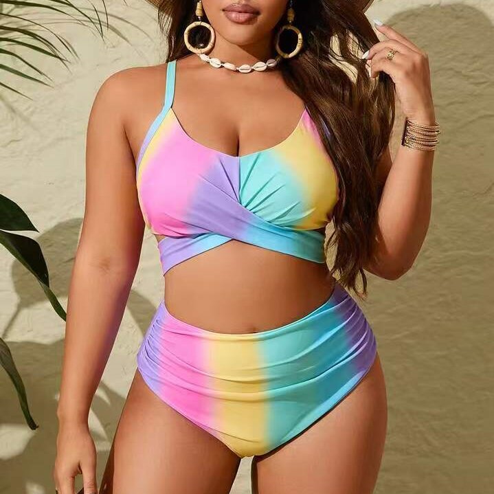 Damen Hochtailliertes Bikini-Set mit verspieltem Wickeldetail Echo Archiv