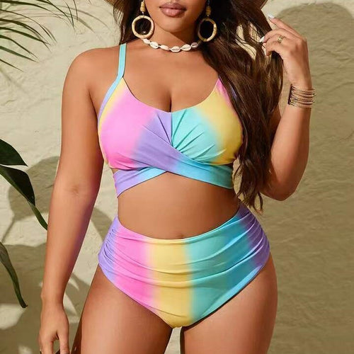 Damen Hochtailliertes Bikini-Set mit verspieltem Wickeldetail Echo Archiv