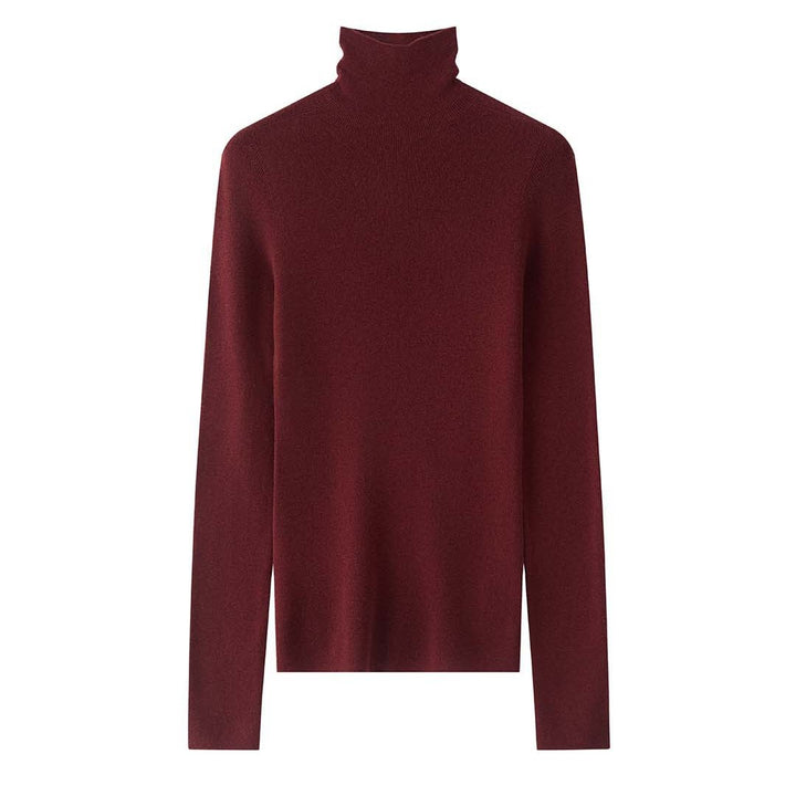 Damen Schmal geschnittener Rollkragenpullover aus Merino‑Mix Feinstrick Echoarchiv