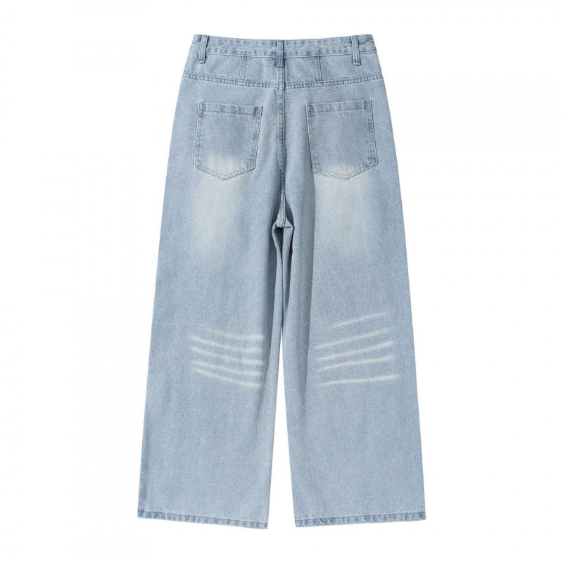 Damen Weite High‑Waist Jeans im Vintage‑Denim mit Used‑Effekt Echo Archiv