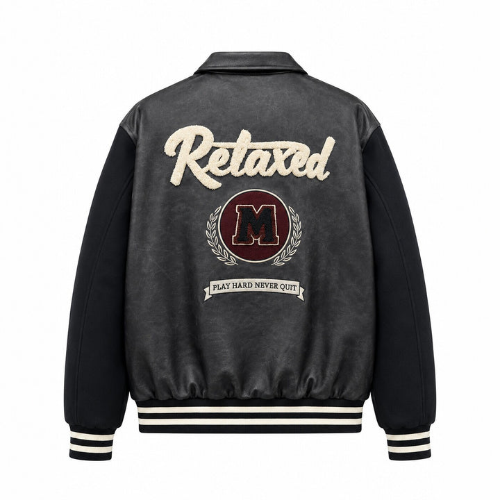 Herren Modische Bomberjacke mit Stickdetails Echo Archiv