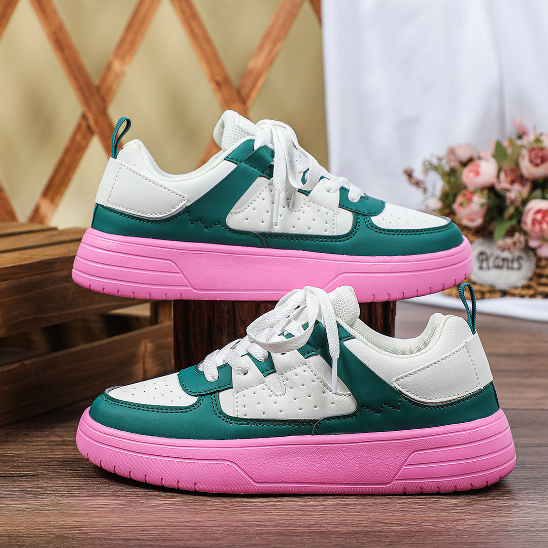 Echoarchiv | Pastellfarbene Colorblock-Sneaker mit Chunky-Sohle für Frauen