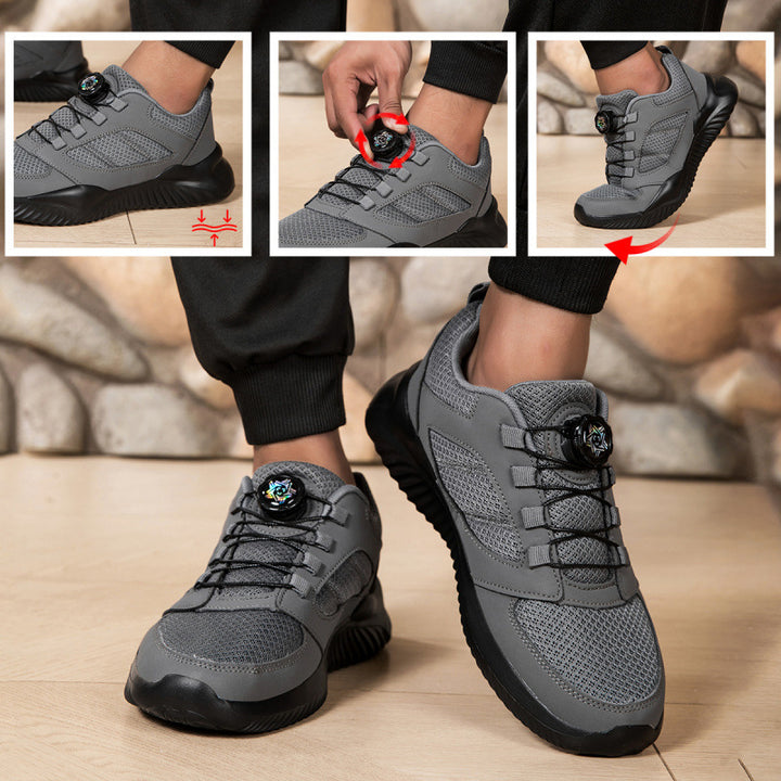 Herren Sportlicher Mesh-Oberflächen Sneaker mit Drehverschluss-Schnürsystem und stoßdämpfender Leichtsohle Echoarchiv