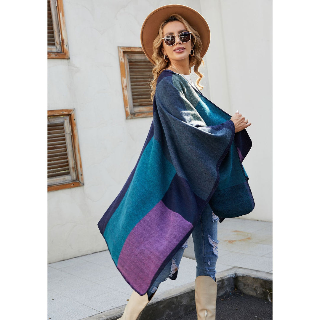 Damen Jacquard Poncho mit Paisley‑Muster – Avérine