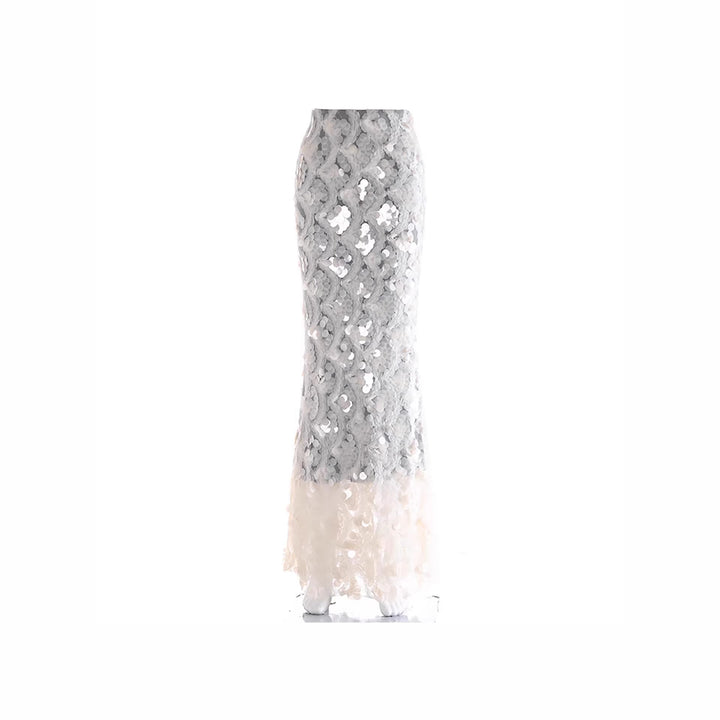 Damen Maxirock mit einzigartigem Volantdesign und transparenter Spitze Echo Archiv