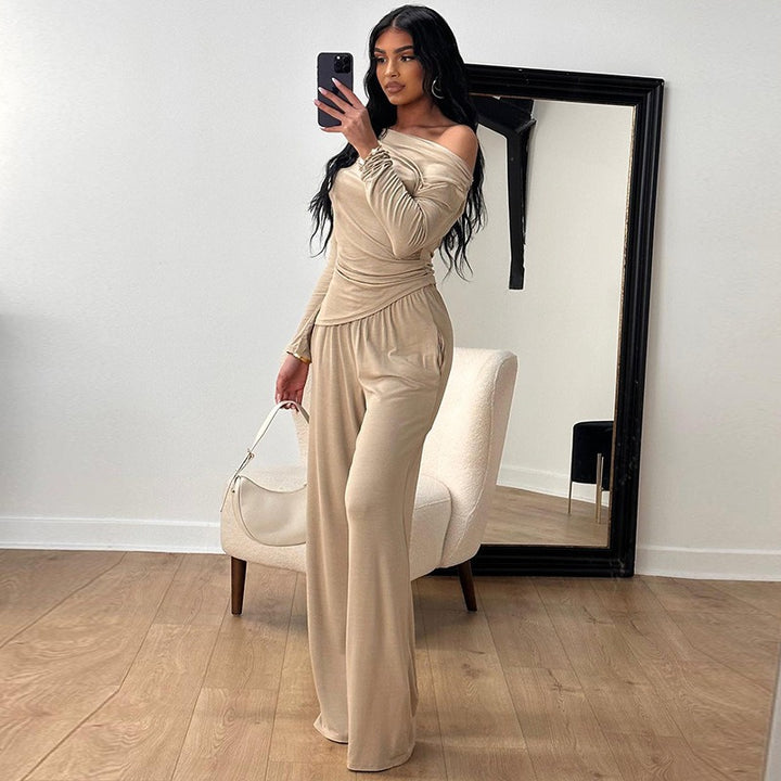 Damen elegantes Zweiteiliges Set aus fließendem Material mit asymmetrischem Design Echo Archiv