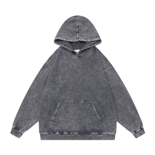 Unisex Oversize-Kapuzenpullover im Acid-Wash mit Kängurutasche und Raglanärmeln Echoarchiv