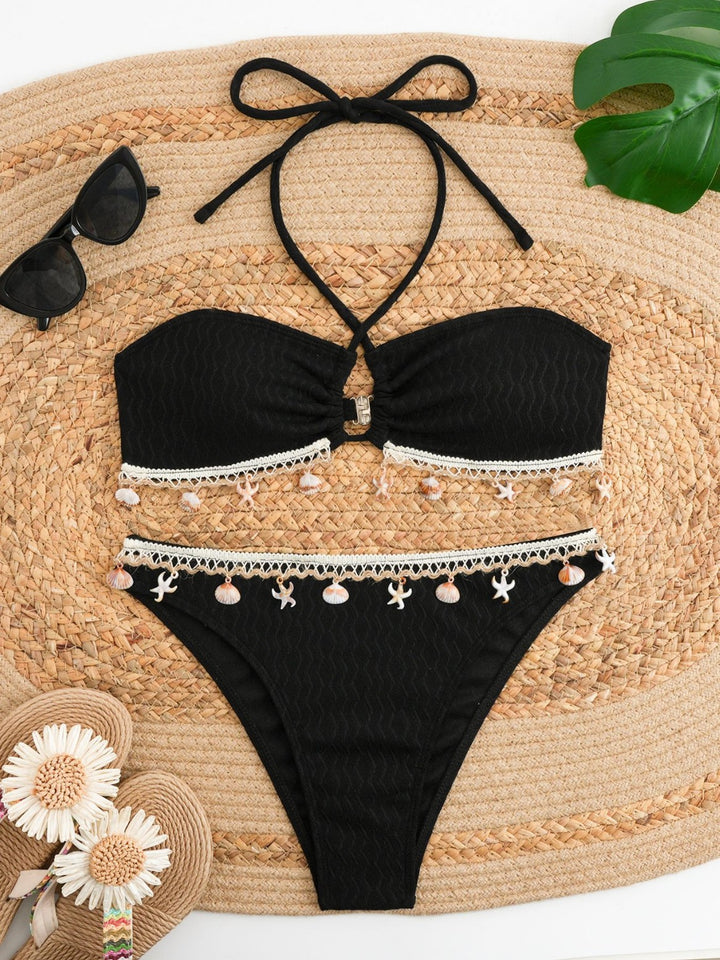 Damen Bikini-Set mit elegantem Bund und detailreichen Muscheldekoren Echo Archiv