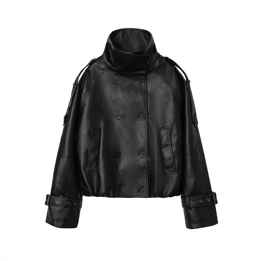 Damen Modische Oversized Lederjacke Echo Archiv