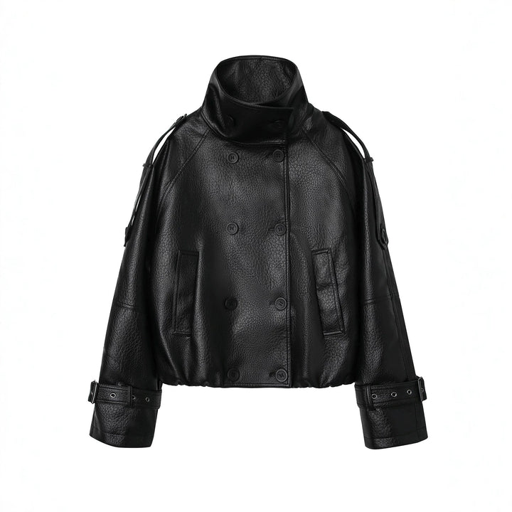 Damen Modische Oversized Lederjacke Echo Archiv