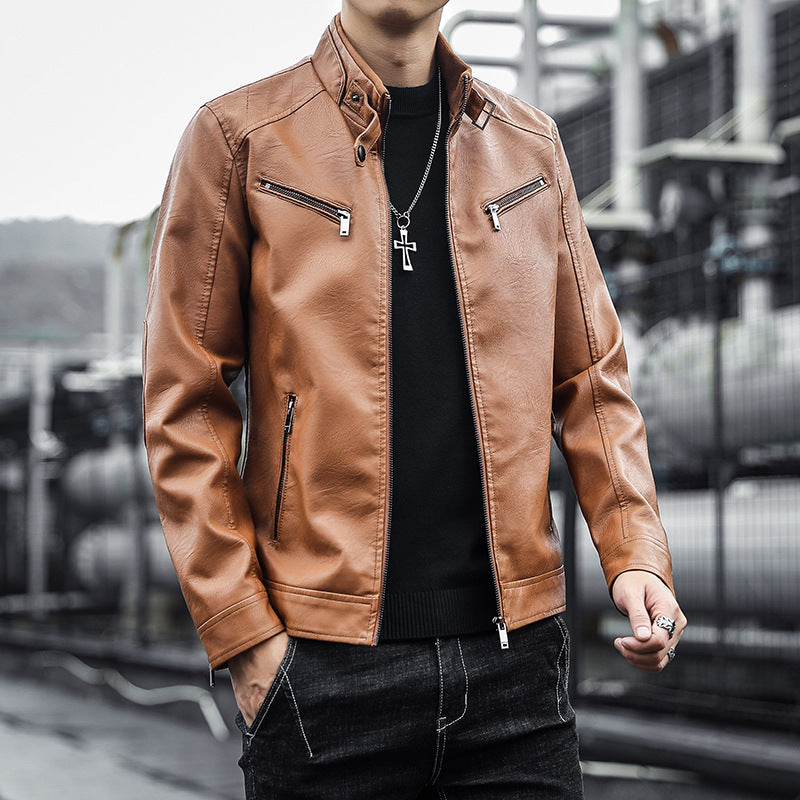 Herren Stilvolle Kunstlederjacke Echo Archiv