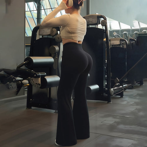 Damen Hoch sitzende Yoga-Hosen mit Ellbogen-Design und Figur formender Passform Echo Archiv