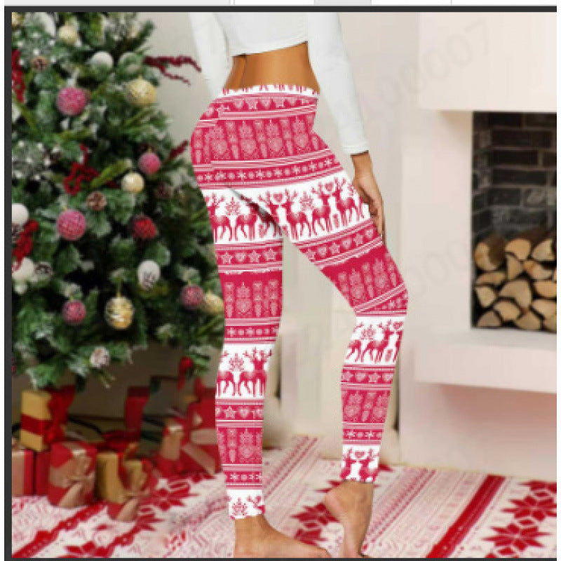 Damen Gemusterte Weihnachtsleggings Echoarchiv