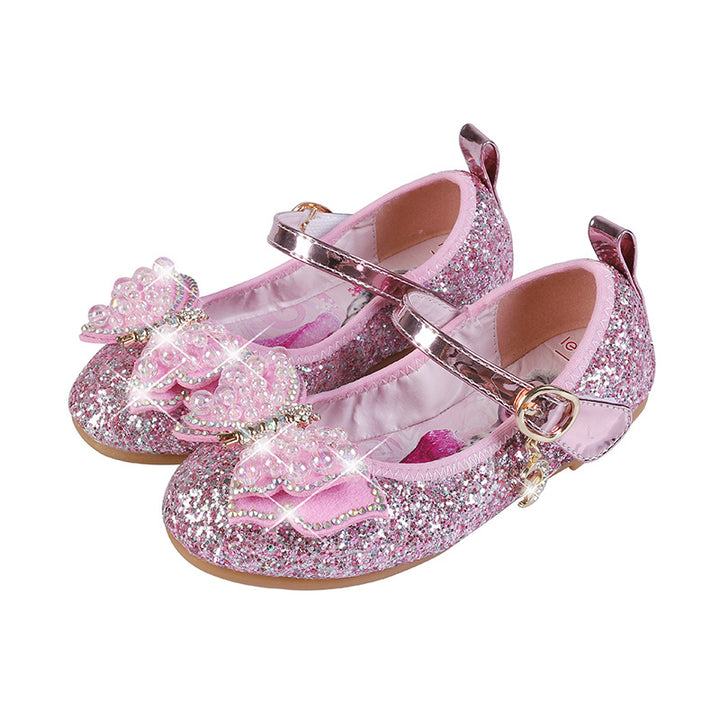 Mädchen Glitzernde Ballerinas mit Schleifenapplikationen Echo Archiv